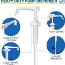 4Pcs Gallon Jug Syrup Pump Dispenser, 38-400 Leak Proof Pump for Gallon Jug - Lotion Shampoo Pump Cap Included, Fits 1 Gallon Bottle 64oz 128oz Shampoo Laundry Detergent Containers (White - 4 Pack)