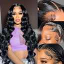 MAKATI 30 Inch 13x6 Body Wave Lace Front Wigs Human Hair 200 Density HD Transparent Lace Front Wigs for Black Women Glueless Frontal Wigs Human Hair Pre Plucked