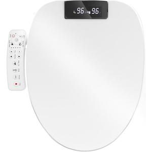 Electric Bidet Toilet Seat Elongated, Heated Toilet Seat, Instant Warm Water, Warm Air Dryer, Rear Feminine and Oscillating Washing, Night Light, Large LED Display, Sense Seat