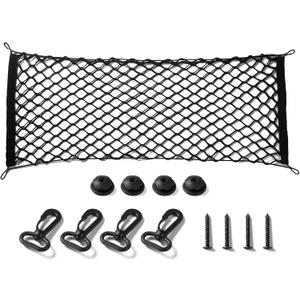 Amiss Truck Bed Cargo Net Stretchable, Adjustable Trunk Storage Net with Hook, Accessories for Pickup Bed Divider Organizer and Storage, Compatible with Chevy Silverado Ford F150 GMC (50"x 18") Amiss Truck Bed Cargo Net Stretchable, Adjustable Trunk Storage Net with Hook, Accessories for Pickup Bed Divider Organizer and Storage, Compatible with Chevy Silverado Ford F150 GMC (50"x 18")