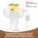 17.7 Inches Cake Stands Faux Acrylic Crystal Chandelier Style Drape Suspended Cake Swing, Pre Assembled Acrylic Cakes Stand (No Assembly Required) for Cakes Wedding, Birthday, Party Desserts Display