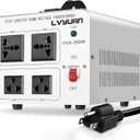 LVYUAN 2500 Watt Voltage Transformer Converter Step Up/Down Converter 110/120 Volt - 220/240 Volt with 2 US outlets, 2 Universal Outlets and CE Certified, Circuit Break Protection