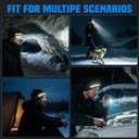 Rotibox Headlamp Beanie with Light Camping Accessories Gear Head Light Flashlight for Running, Fishing, Hiking -Black