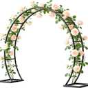 Round Garden Arch Trellis for Climbing Plants Outdoor, Metal Garden Arbor, Decorative Arch Frame for Garden, Events & Parties, Suitable for Backdrop and Balloon Decorations (Round)