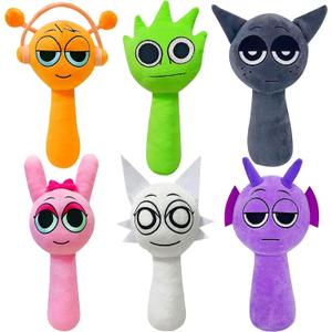 Sprunkis Plush Cartoon Throw Pillows, 6PC Cute Soft Stuffed Party