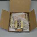 Leydebong 1 Pack Interior Passage Door Handle, Gold Door Knob Interior, Keyless Hallway Closet Door Levers, Heavy Duty Suqare Door Handle Set for Left or Right Handed Doors (Satin Brass)