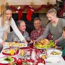 Christmas Table Runner Lace Table Runner with Red Leaves, Christmas Runners for Table, Xmas Table Decorations Tables Flag Holiday Table Runners for Xmas Wedding Party Home Decor