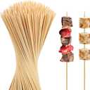 Natural Bamboo Smores Sticks 120 PCS, Extra Long 17.5" 5MM Thick Marshmallow Roasting Skewers, Heavy Duty Wooden S'more Sticks for Grilling, Camping Fire, Caramel Candy Apple, Hot Dog