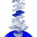 Blue Glass Evil Eye Talisman with Crystal Beads - Good Luck Charm, Home, Office, Car Decoration, Blessing Ornament, Reflects Negative Energy