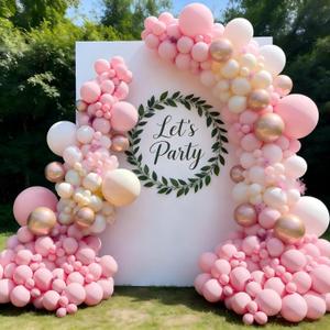 Valentines Day Decorations Pink Balloon Garland Arch Kit 162Pcs Rose Gold Pink Balloon Arch Kit for Girls Birthday Wedding Princess Theme Bridal Shower Galentines Day Decor
