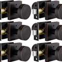 Goldenwarm Oil Rubbed Bronze Privacy Door Knobs for Interior Doors, Zinc Alloy Bronze Door Knobs Interior for Bedroom & Bathroom, Keyless Lock with Emergency Release, Adjustable & Reversible - 6 Pack