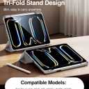 SMARTDEVIL Case for iPad Pro 11 inch (M5/M4) 2025/2024 with Pencil Holder, Trifold Stand Protective Cover with Clear Transparent Back Shell, Auto Wake/Sleep, Light Gray