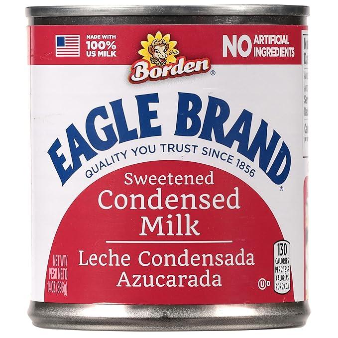 Eagle Brand 14oz Sweetened Condensed Milk, Great for Flan, Cooking, Baking, Drinks, Dessert, Ice Cream, No Artificial Ingredients, Gluten Free, Rich Creamy Flavor, rBST-Free, Kosher-Dairy, Pack Of 6 (BBD-12/05/27)