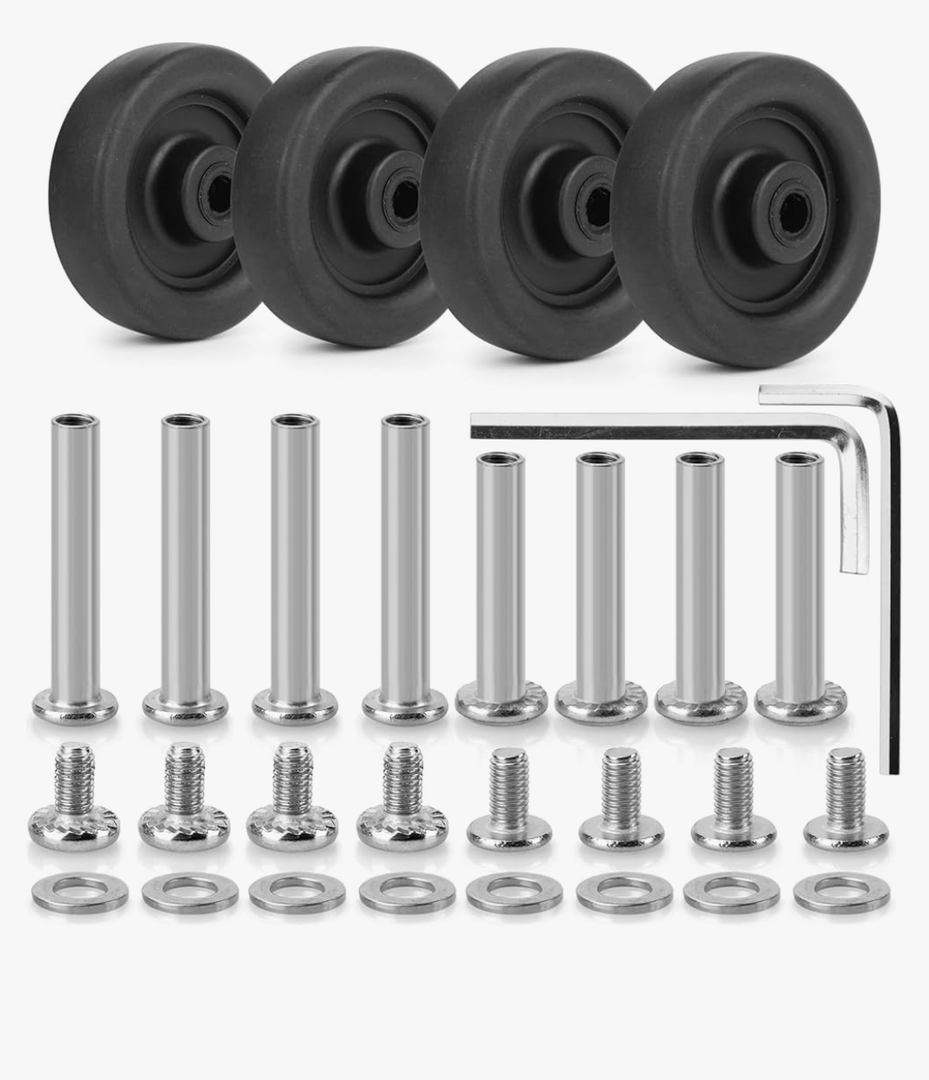 Zoofen 4 Pcs Luggage Wheels Replacement 50x15mm Rubber Suitcase Replacement Wheels Wear-Resistant Repair Casters for Luggage(ZPF01)