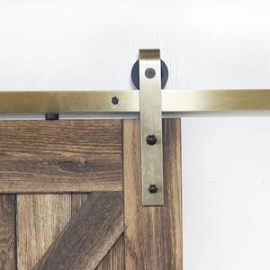 6.6FT Classic Brass Sliding Barn Door Hardware Kit for Interior Door Brushed Gold