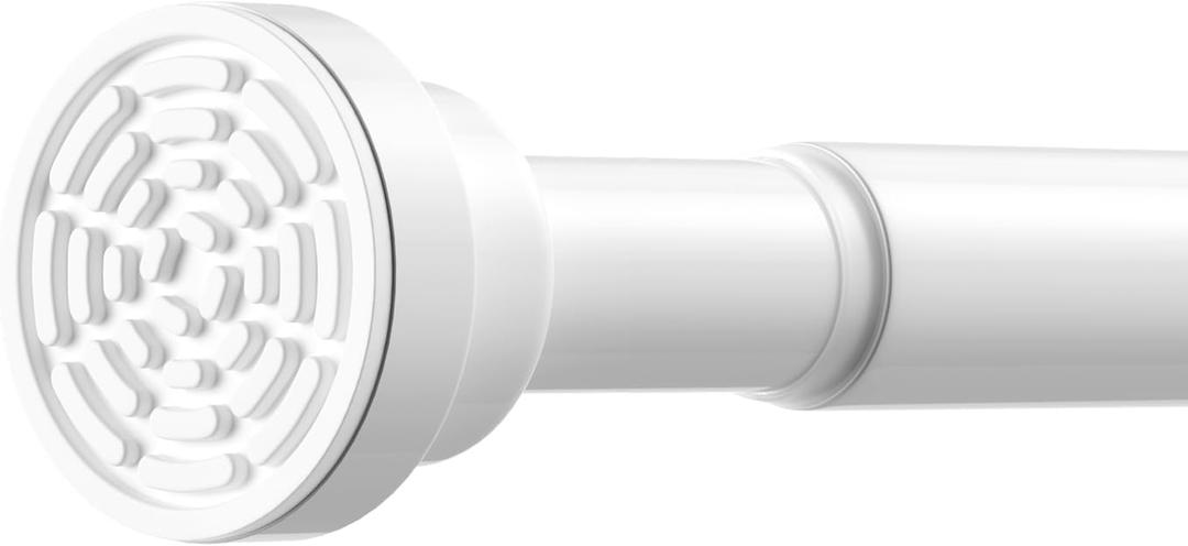 Tension Curtain Rod 31 to 75 Inch Spring Tension Rod for Windows Adjustable Curtain Rod No Drilling Expandable Pressure Curtain Rod Tension Rods for Window,Bathroom,Kitchen,Doorway (White)