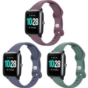 3 Pack Slim Watch Bands Compatible with ID205L Smart Watch,Soft Sport 19mm Replacement Strap for Popglory,GRV,YAMAY,Willful,Veryfitpro ID205L/ID205/ID205U/ID205S/ID205G/SW020/SW021 Smart Watch