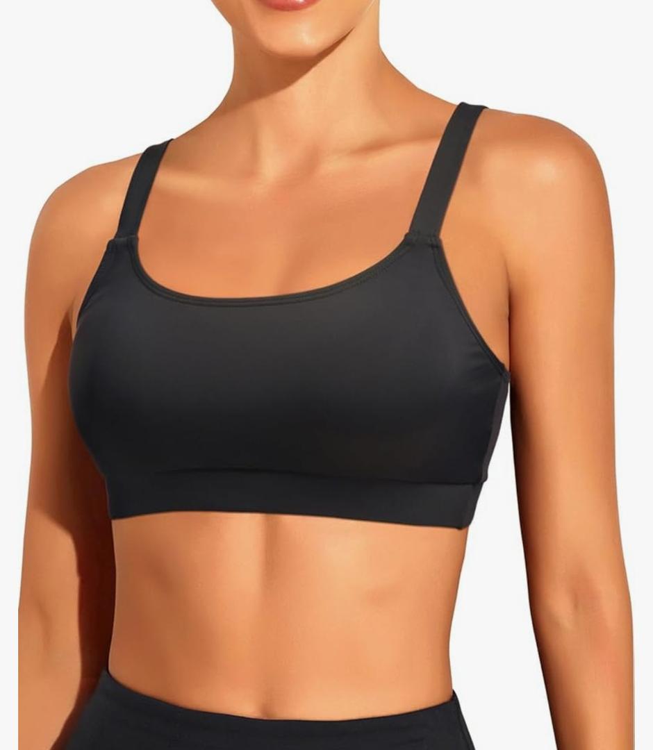 Tempt Me Women Sports Bra Bikini Tops Scoop Neck Bathing Suits Top Padded Swim Crop Tops Only Medium