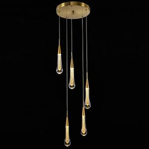 5-Light LED Chandelier Modern Pendant Light Raindrop, Crystal Pendant Light Fixtures, Gold Pendant Lighting for Kitchen Island Foyer Hallway Bedroom 4000K Neutral White