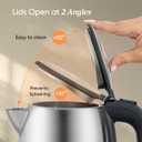 COSORI Electric Kettle, Plastic-Free Interior, 2 Lid Opening Angles, Easy to Clean, Automatic Shut Off & Boil-Dry Protection, Stainless Steel Tea Kettle, Hot Water Boiler & Heater, 1.7L, 1500W