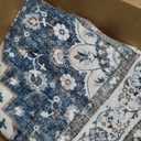 Washable Hallway 4x8 Runner Rug - Vintage Soft Runners for Kitchen Wide Non Slip Low Pile Carpet for Living Room Bedroom Ultra-Thin Stain Resistant Carpets for Bathroom Entry Dining Room 4x8 Blue