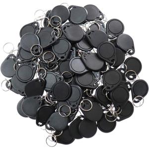 ETEKJOY 100PCS 13.56MHz RFID Key Fob Proximity IC Card ISO14443A Token Tag for Electronic Smart Door Lock, Compatible with MIFARE Classic 1K Card M1, Read Only (Black)