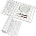 Large Stone Dish Drying Mats for Kitchen Counter, 28"(L)16"(W) Marble-Pattern, Fast Drying Collapsible Dish Drying Mat, Eco-Friendly Absorbent Diatomaceous Earth Mats for Match Countertop