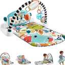 Fisher-Price Baby Playmat Glow and Grow Kick & Play Piano Gym, Blue Musical Learning Toy with Developmental Activities for Newborns 0+ Months
