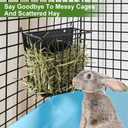 LUAVIARU Upgrades Rabbit Hay Feeder - Guinea Pig Hay Feeder - Metal Frame Hay Rack with Adjustable Hook - Less Wasted - for Guinea Pigs - Chinchilla Bunny Cage Accessories - Bunny Feeder