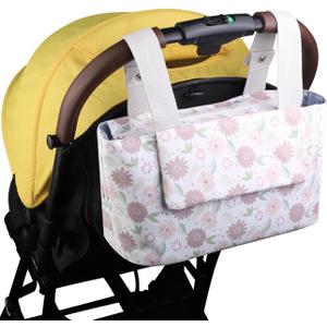 Universal Stroller Organizer with Insulated Cup Holder and Phone Bag, Stroller Bag Caddy Organizer Accessories for Stroller like Uppababy, Baby Jogger, Britax, BOB, Umbrella and Pet Stroller