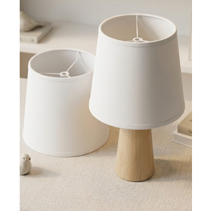 Set of 2 White Linen Chandelier Lamp Shades, Designed for Candelabra Bulbs with Easy Clip-On Fitter 6" Diameter