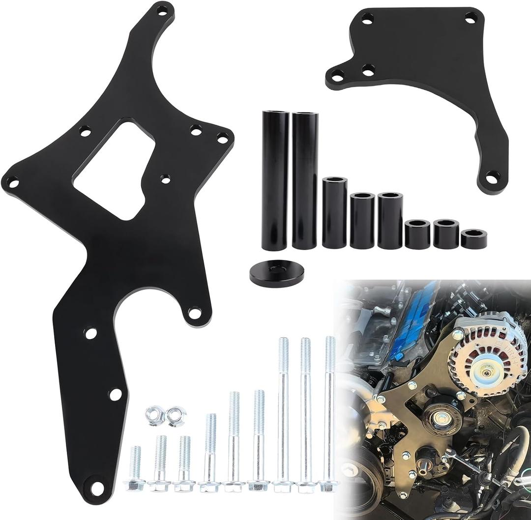 RiAiCiING LS Serpentine Alternator Power Steering Pump Bracket Kit