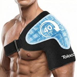 Tolaccea Shoulder Ice Pack Brace with Integrated Triple-Layer Coldfocus Gel, Shoulder Compression Frozen Sleeve with 40-Min Cold & Hot Therapy for Rotator Cuff, Tendonitis, Surgery Recovery (universal)