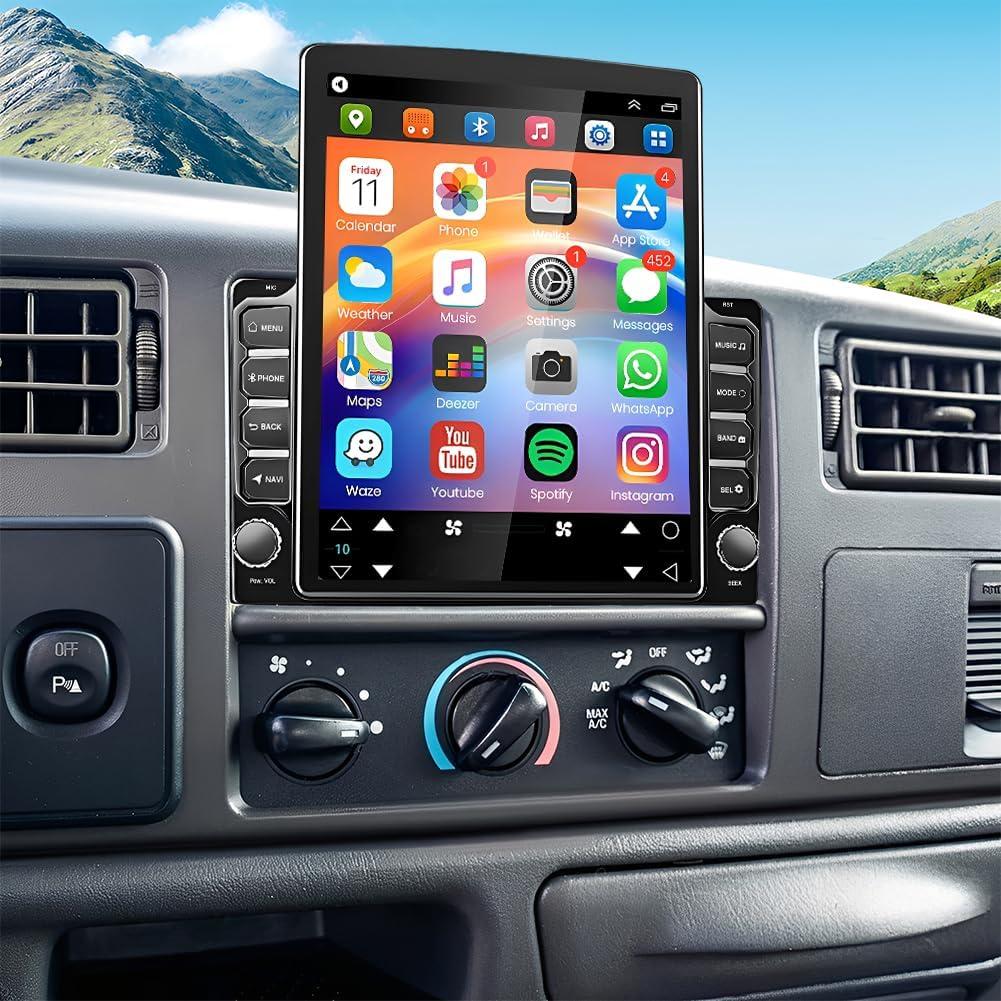 Double Din Car Stereo Radio for 1999-2004 Ford F-250 F-350 Super Duty 9.7 inch Touch Screen Head Unit Car Stereo with Wireless Carplay Android Auto Support GPS Bluetooth WiFi FM RDS DSP Backup Camera