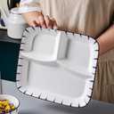 Ceramic Divided Porcelain Dinner Plate - 10 Inch, Breakfast, Lunch, Bowl, Portion Control, Salad - Kitchen Tableware