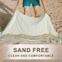 2 Packs Turkish Beach Towel Pool Swim Towels Extra Large Sand Free Quick Dry Absorbent Cloud Thin Long Wide Clearance Oversized Women Adult Beach Gifts Gear Stuff Necessities Thing Items Xlarge Xl Big (Two Beige Grey)