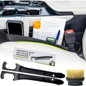 Car Seat Gap Filler organizer with Bonus interior Cleaning Brush- Universal in Between Seat Catcher for Cars,Trucks,SUV- Car Seat Gap Plug storage slot- Custom Seat Gapster- Car Seat Gap Filler Strip