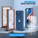 ORETECH for iPhone 14 Case, with [2 x Screen Protectors] [15 Ft Military Grade Drop Test] [Camera Protection] 360 Shockproof Slim Thin Phone Case for iPhone 14 Cover 6.1" -Blue