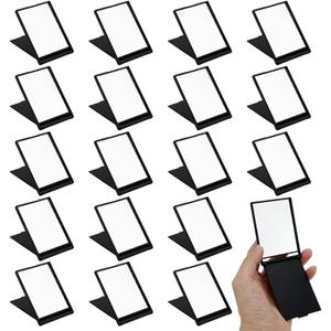 20 Pcs Pocket Compact Mirrors, Small Makeup Folding Pocket Mirror Black Rectangle Compact Mirrors for Travel Makeup Purse Organization Party Favors