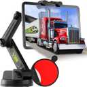 Tablet Holder for Truck Tablet Mount - iPad Mount for Truck, Heavy Duty Super Suction Cup, 16.7 inch Long Arm & Stable, Device & iPad Holder for Dashboard,Dashboard Pad Windshield and Window -Big Rig