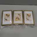 3x5 Picture Frame Set of 3, Brass Aluminum Metal Photo Frames with HD Glass, Fits 2x3 with Mat or 3 x 5 without Mat, Display for Wall and Table