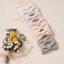 28 pcs Baby Toddler Girl Hair Ties with Bows and Daisy Flower, Neutral Linen Boutique Ouchless Hair Accessories for Girls' Fine Hair, No Damage Soft Elastic Pigtails Ponytail Holders