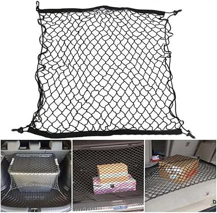 Car Trunk Nets Elastic Strong Nylon Cargo Luggage Storage Organizer Net Mesh with Hooks for Car Van Pickup SUV MPV