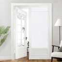 HOMEIDEAS 100% Linen Blackout French Door Curtains, Privacy Door Window Curtains, 26 X 68 Inch Room Darkening Blinds, Thermal Insulated Shades for Bedroom, 1 Panel, Pure White