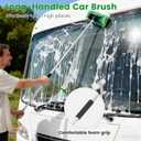 Car Wash Brush with Long Handle, 60'' Soft Bristle Cleaning Brush, Car Cleaning Brushes, Carwash Brushes for SUV, RV, Boat, Truck, House Siding, Sweep Snow, Green