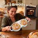 YONILL Mini Double Dutch Oven for Sourdough Bread Baking - Enameled Cast Iron Dutch Oven Pot with Lid and 5" Banneton Bread Proofing Basket Kit, Dual Round Bread Loaf Pan for Homemade Baking (White)