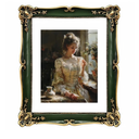 Vintage Picture Frame 8x10 Green Antique Gold Photo Frame With White Mat 6x8 Ornate Picture Frames With Acrylic Glass Baroque Tabletop Wall Hanging Home Decor Poster Frame