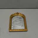 YUSONG Vintage Desk Mirror 7" Gold Antique Tabletop Mirror with Resin Frame, Decorative Wall Art for Living Room Bedroom Vanity Desk Decor, Birthday Gift