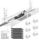 No Drill Under Desk Cable Management Tray, SONATURE 25.3" Cord Organizer for Table, Clamp Mount Desk Cable Management, Premium Carbon Steel Cable Organizer for Office, Home (White)