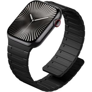 SNBLK Magnetic Watchband Compatible with Apple Watch for Men 44mm 45mm 46mm 49mm 42mm 41mm 40mm 38mm Women, Silicone Sport Strong Magnet Strap for iWatch Series 11 Ultra 3 Ultra 2 Se 10 9 8 7 6 5 4 1 (Black)